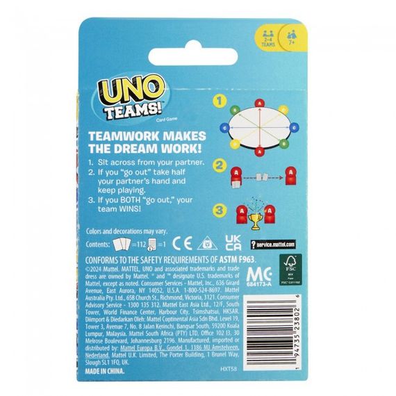 Настільна гра UNO Teams (Уно Команди) | Зображення 6