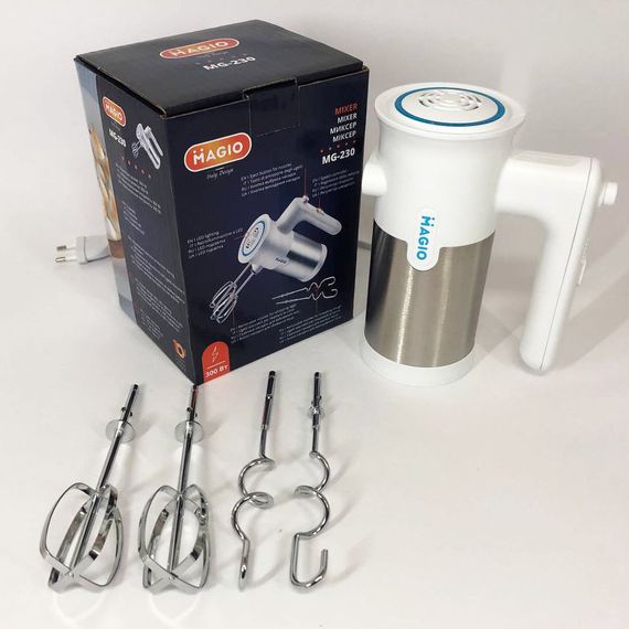 Міксер ручний Magio MG-230, потужний міксер, міксер блендер ручний, побутові міксери, кухонний міксер | Зображення 4