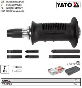 Набор отвертка ударная 7 предметов YATO Польща YT-28003