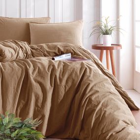 Комплект постельного белья SoundSleep Stonewash евро 200х220 см бежевый (93593007)