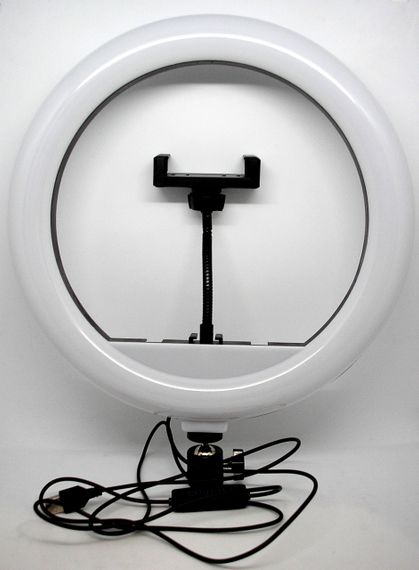 Лампа селфі LED кільцева світлодіодна кільце 30 см з тримачем для телефона та кріпленням під штатив