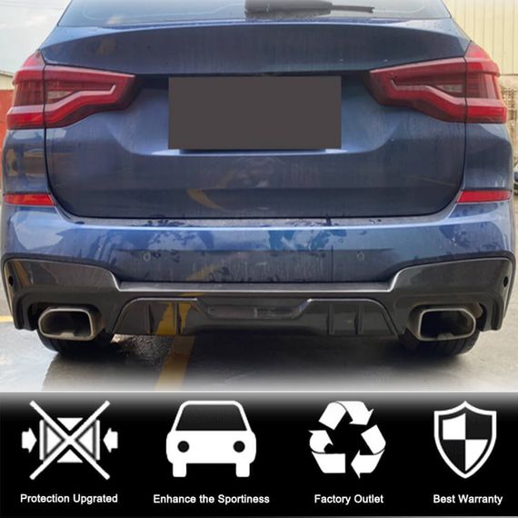 Дифузор заднього бампера (для оригінального M-Sport 2018-2021, Карбон) для BMW X3 G01 2018- рр | Зображення 1