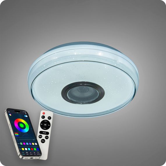 Люстра світлодіодна 517 Dlight RGB з пультом і  колонкою 45Вт Білий (02172) | Зображення 3