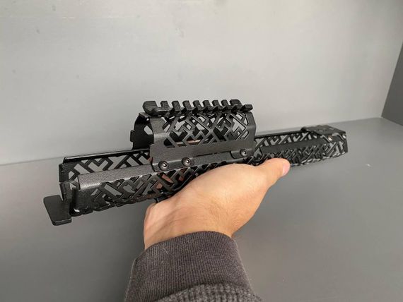 Цівка для АК-47, АК-74, АКС, АКМ подовжена сумісна з обважуванням з металу Чорне