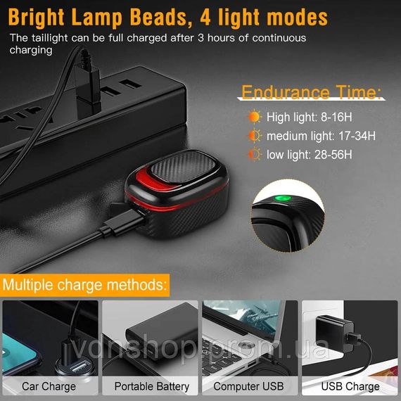 Велосипедний ліхтар задній габаритний A5P-LED, Велосипедний ліхтар із захистом від вологи MH-54 | Зображення 6