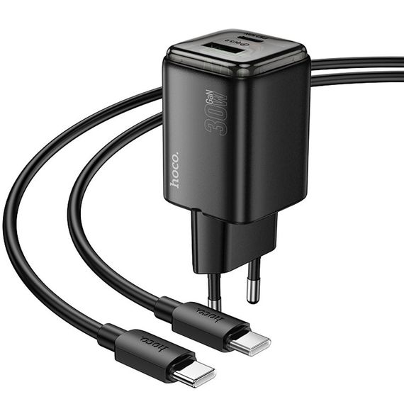СЗУ Hoco N53 Monsoon PD30W+QC3.0 (1USB-A/1C) + Type-C to Type-C | Зображення 1