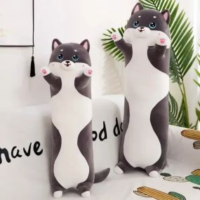 Серый 70см Мягкая Игрушка Кот Длинний  Подушка Обнимашка