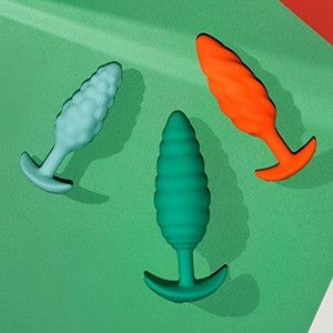 Анальна пробка з вібрацією, рельєфна B-VIBE-TEXTURE PLUG TWIST, зелена Sex Aura | Зображення 9