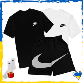 Комплект шорти Nike Big Swoosh та футболки 2шт Nike. Комплект Найк Біг Свуш XS/S