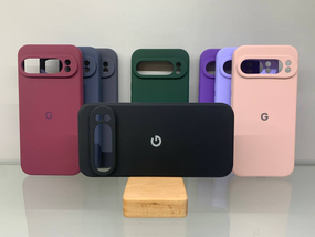 Google Pixel 9 Pro XL Противоударный чехол с логотипом софт тач черный