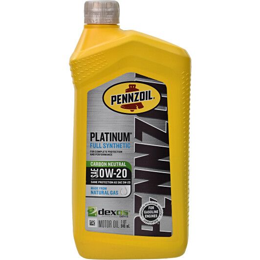 Моторна олива Pennzoil Platinum Fully Synthetic 0W-20 0.946л.