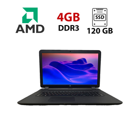 Ноутбук Б-клас HP 17-p023ng / 17.3" (1600x900) TN / AMD E1-6010 (2 ядра по 1.35 GHz) / 4 GB DDR3 / 120 GB SSD / AMD Radeon R2 Graphics / WebCam / DVD-ROM / Без АКБ б/в