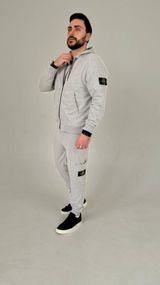 Спортивний костюм Stone Island з худі на молнії сірий