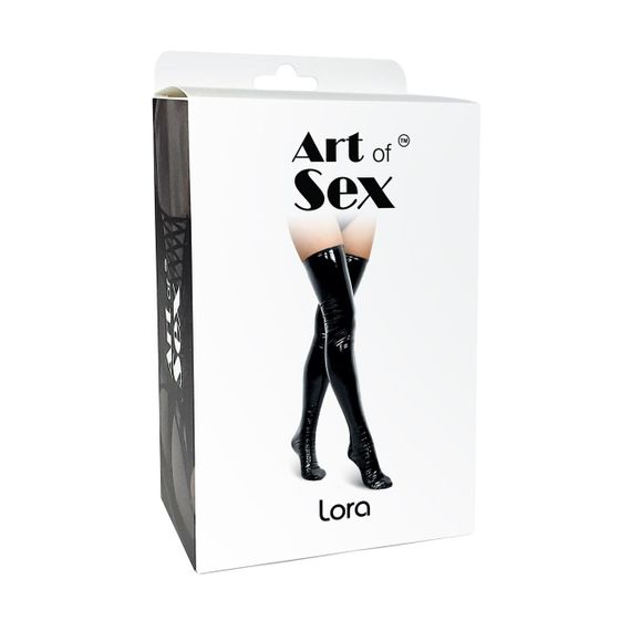 Сексуальні вінілові панчохи Art of Sex - Lora, розмір L, колір чорний | Зображення 3