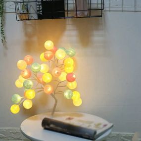 Лампа LED настольная "Дерево цветные шары" SFK-28 24 LED теплый свет 220V