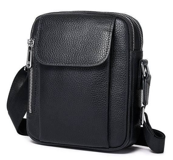 Чоловіча шкіряна сумка-барсетка через плече чорна Bexhill BX-09164 | Зображення 7