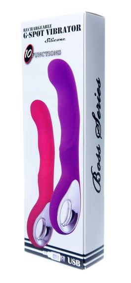 Вибромассажер для точки G Boss Series - Wibrator G-spot 10 functions USB Purple, BS2200055 sexstyle | Зображення 7