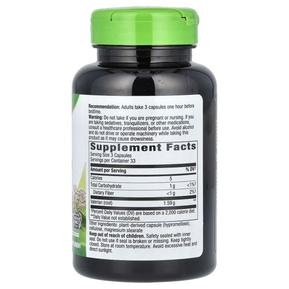 Корінь валеріани, Valerian Root, Nature's Way, 1590 мг, 100 веганських капсул (530 мг у капсулі) | Зображення 1