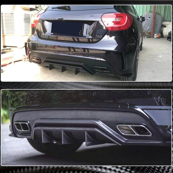 Дифузер заднього бампера V2 (для AMG-Line / A45 AMG HB) для Mercedes A-сlass W176 2012-2018 рр | Зображення 2