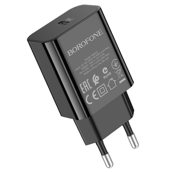 СЗП BOROFONE BA65A, 1xUSB-C, PD20W, Black | Зображення 1
