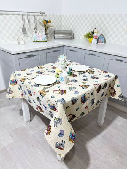 Скатертина гобеленова EDEN647 Limaso, 137х180, Прямокутна, Великодній, Без люрексу, 75% поліестер, 22% бавовна, 3% акрил, Гобелен | Зображення 2