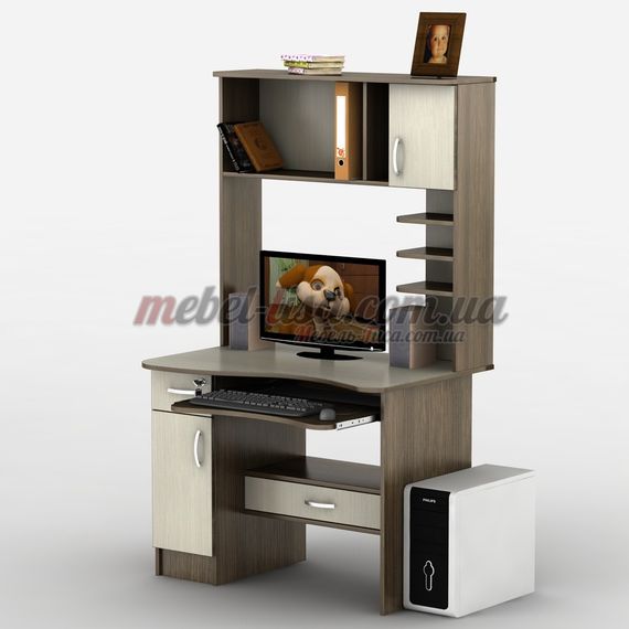 Компьютерный стол СК-27, компьютерный стол с надстройкой и шкафчиками | Зображення 1