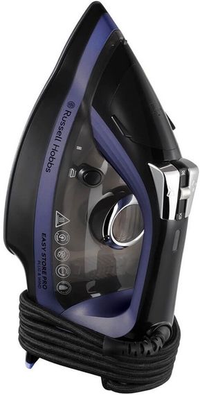 Праска Russell Hobbs Easy Store Pro, 2400Вт, 320мл, паровий удар -200гр, постійна пара - 50гр, зберігання шнура, керам. підошва, чорно-синій (26731-56) | Зображення 3