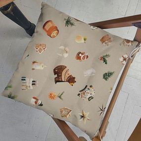 Подушка на стул Ведмедик в светрі 40x40x4 см (PZ_25NG002)