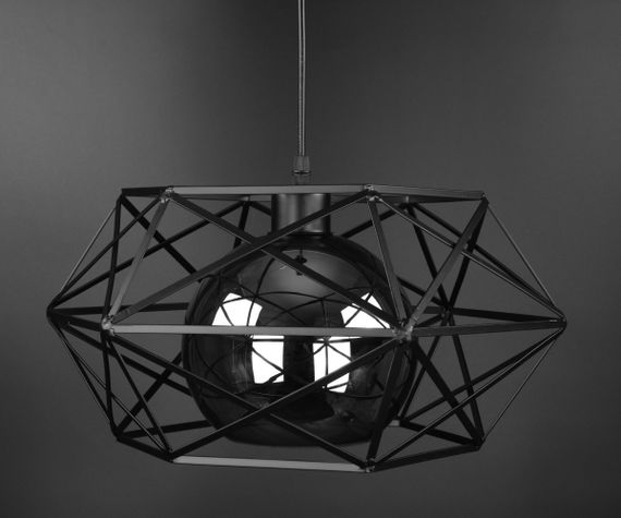 Люстра підвісна LOFT на 1 лампочку 27093 Чорний 30-90х40х40 см. | Зображення 2