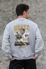Утеплений оверсайз світшот на флісі з принтом Without Hayes Gray