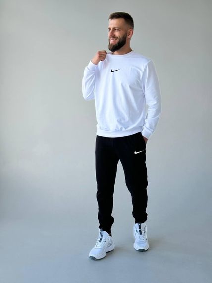 Cпортивний костюм Nike світшот лого посередині білий