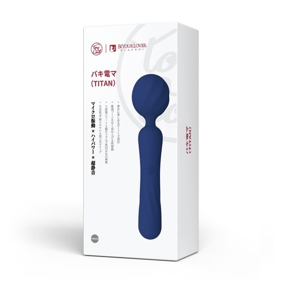 Вібромасажер Wand із гнучкою насадкою BeYourLover Titan, синій, 25 × 6,27 см Sex Aura | Зображення 7
