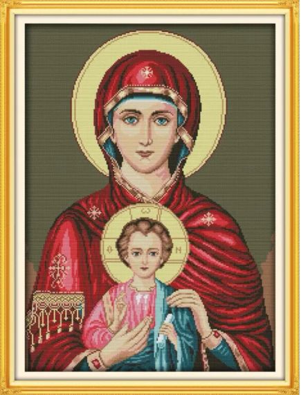 Набір для вишивання за нанесеною на канву схемою  "Madonna-and-child 1". AIDA 14CT printed, 44*57 см