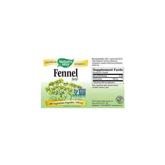 Трав'яні ферменти Nature's Way Fennel Seed 480 mg 100 Caps | Зображення 1