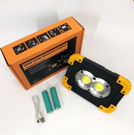 Светодиодные переносные прожекторы X-Balog L802-20W-2COB+1W, Светодиодный аккумуляторный BP-685 led фонарь | Зображення 3
