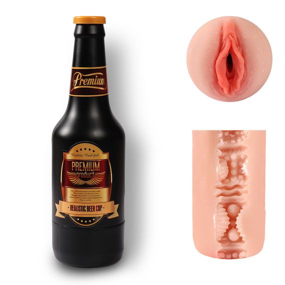 Мастурбато-вагіна пляшка Beer bottle masturbation Cup без вібрації тілесний Sex Aura | Зображення 4