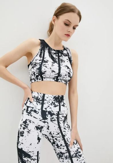 Спортивный топ 4Profi без рукавов c принтом "Тропик" черно-белый размер L дайвинг 16015