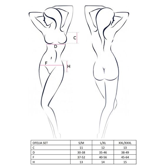 Комплект білизни Passion OFELIA SET OpenBra S/M, white, стрінги, відкритий ліф, широкий пояс | Зображення 2