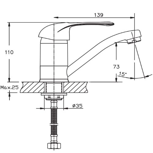Змішувач для кухні HAIBA COSMOS 555-15 CM (HB0794) | Зображення 1