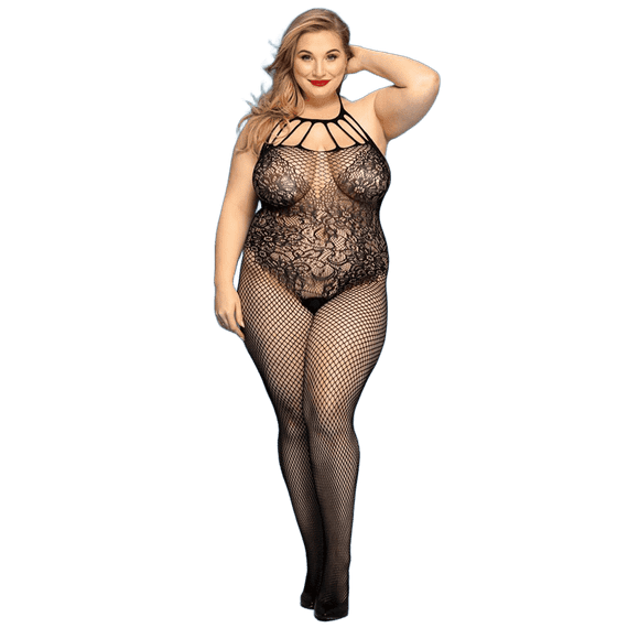 Бодістокінг із доступом JSY «Відверта Мадлен» Чорний Plus Size | Зображення 1