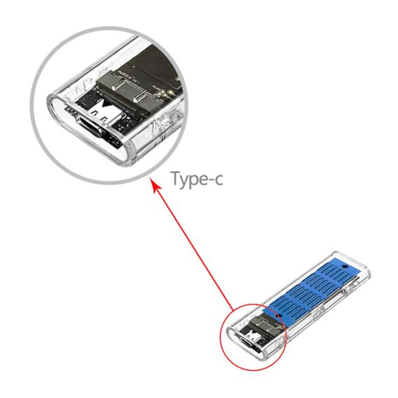 Карман внешний Dynamode M.2 SSD NVMe/SATA combo ч-з USB3.2 GEN2 Type-C (DM-CAD-SSD09) | Зображення 3