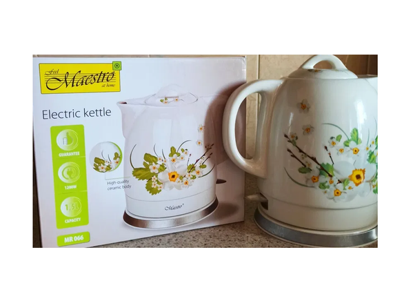 Электрочайник керамический Maestro MR-066-WHITE FLOWERS, 1.5 л, 1200 Вт | Зображення 4