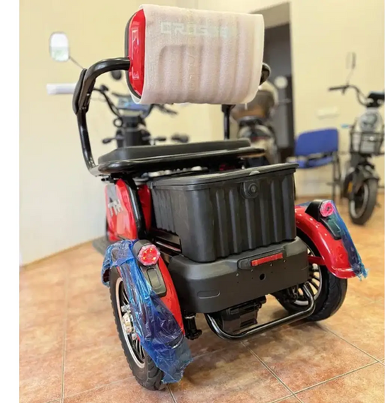 Електротрайк Crosser TR-1 LFP 1500W 76.8 V 30 Ah, триколісний електроскутер, до 75 км, для дорослих і літніх Червоний | Зображення 4