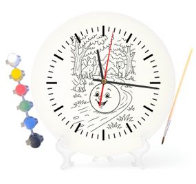 Детский набор для творчества часы-раскраска Колобок (по мотивам народной сказки) 30 см (Г0021)