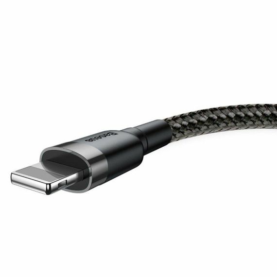 Кабель Baseus Cafule Cable USB For Lightning 2.4A 1m Gray+Black | Зображення 4
