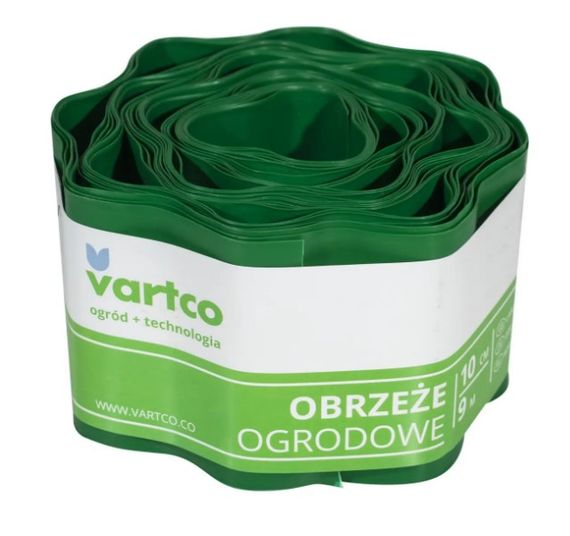 Бордюрна стрічка VARTCO 9 м х 10 см зелений БОРЛ0001