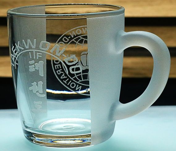 Чашка для чаю 350мл Теквандо ITF с гравировкой стеклянная кружка подарок для спортсмена тренера | Зображення 5