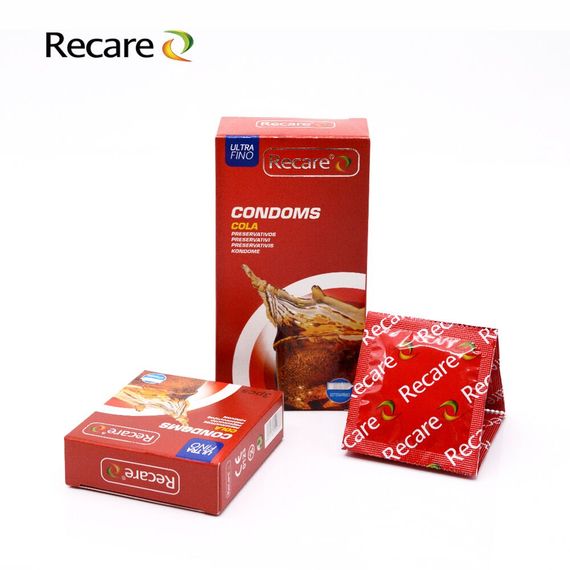 Презервативи Recare Cola Dotted&Ribbed Condoms 3 шт, з пухирцями та ребрами, аромат: Кола | Зображення 4