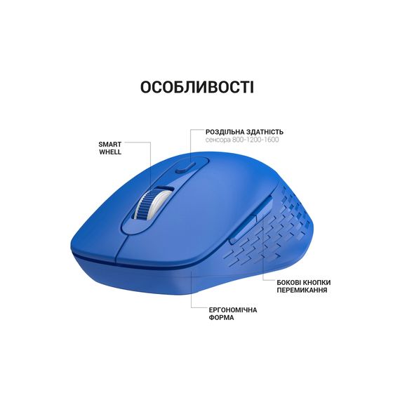 Мишка OfficePro M230C Silent Click Wireless/Bluetooth Blue (M230С) | Зображення 5