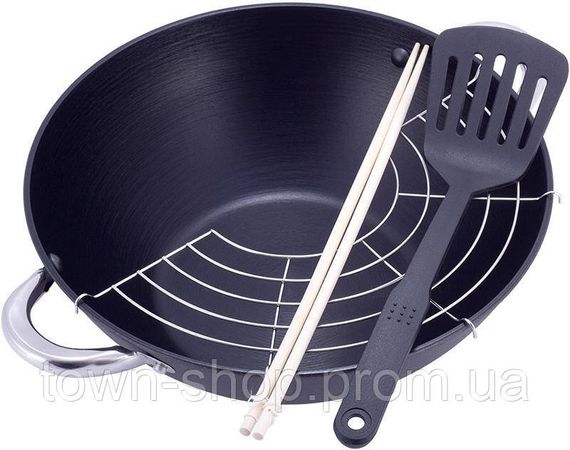 Казан чугунный "Wok" 4.5л, с антипригарным покрытием и аромо-крышкой KM-4807MR | Зображення 2